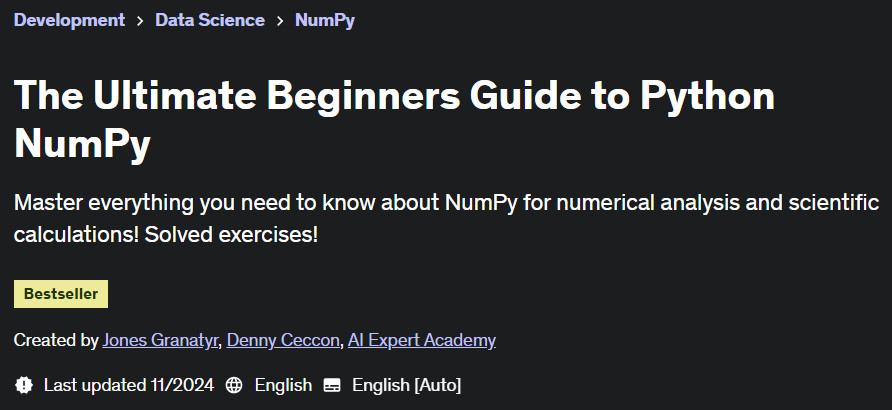 Pictures · Udemy — The Ultimate Beginners Guide to Python NumPy 2024-11