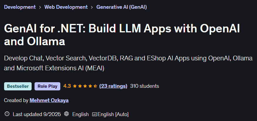 Pictures · Udemy — GenAI for .NET: Build LLM Apps with OpenAI and Ollama 2025-7