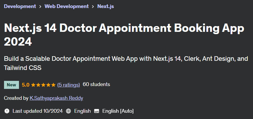 Pictures · Udemy — Next.js 14 Doctor Appointment Booking App 2024 2024-10