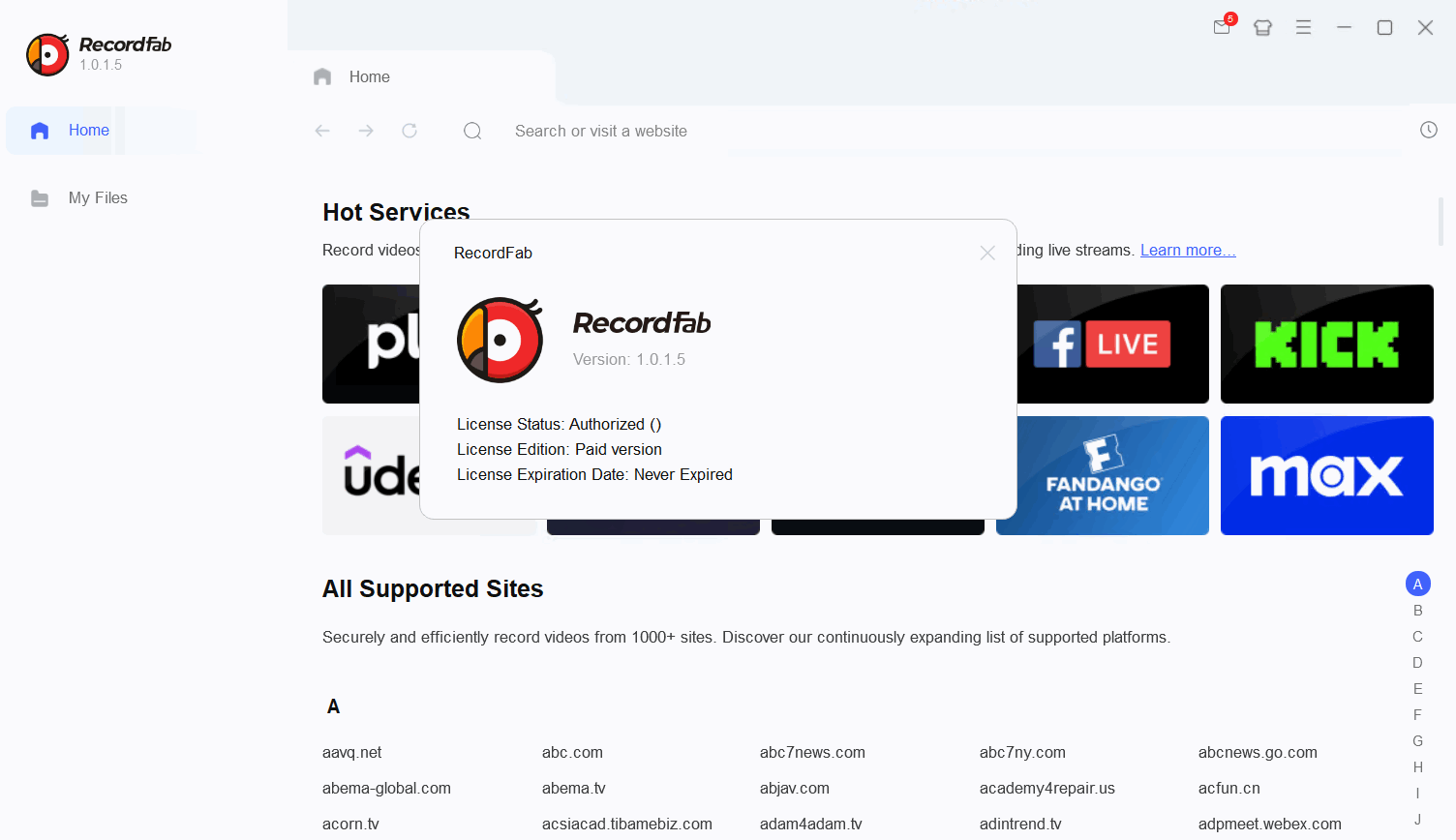 Pictures · RecordFab 1.0.1.5 (x64) Multilingual