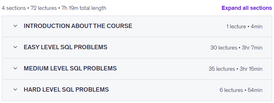 Course topics · Udemy — Master SQL with AI: Learn Smarter, Query Faster 2025-8