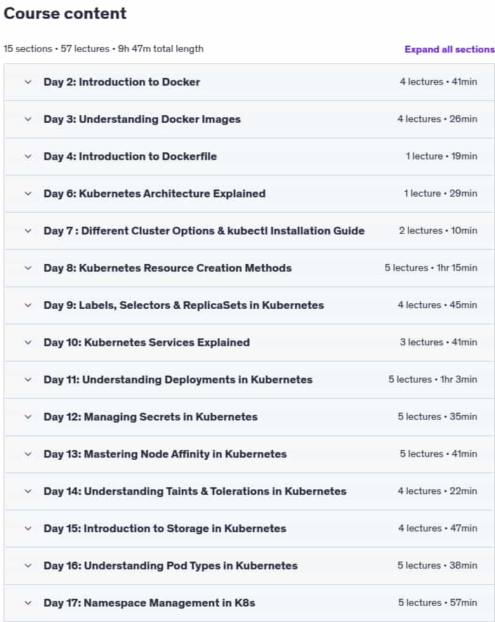 Course topics · Docker & Kubernetes for DevOps Engineers 2025-7