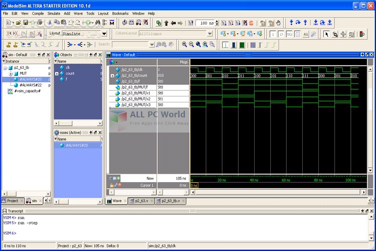 Pictures · Mentor Graphics ModelSim SE 2020.4 x64/Linux