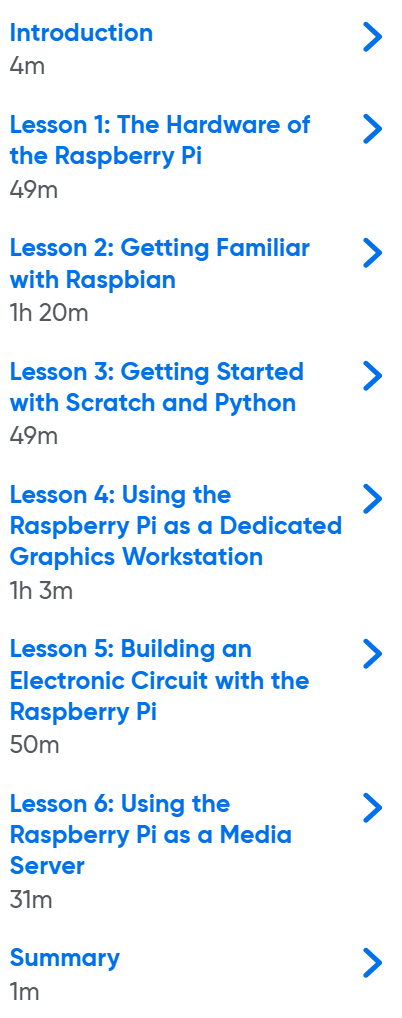 Темы курса · Орелли – введение в Raspberry Pi LiveLessons 2026-4