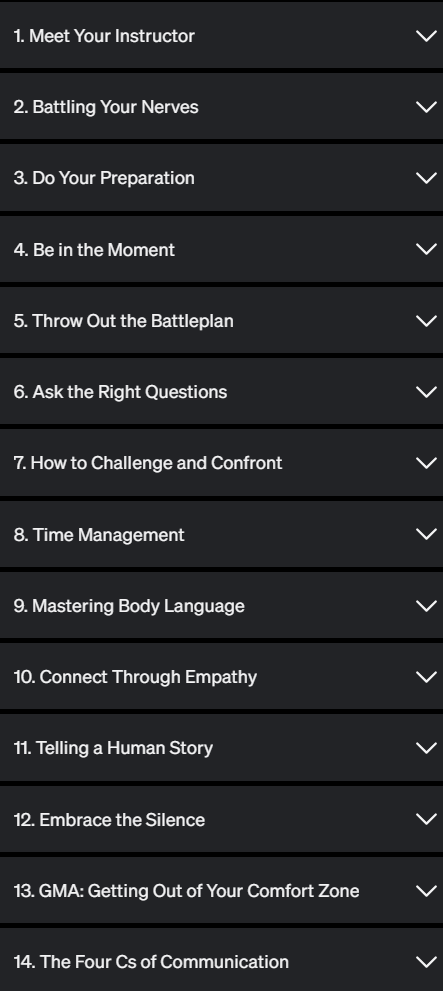 Course topics · MasterClass — George Stephanopoulos Teaches Purposeful Communication 2022-1