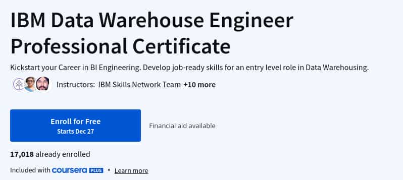Pictures · Coursera — IBM Data Warehouse Engineer Professional Certificate 2024-12