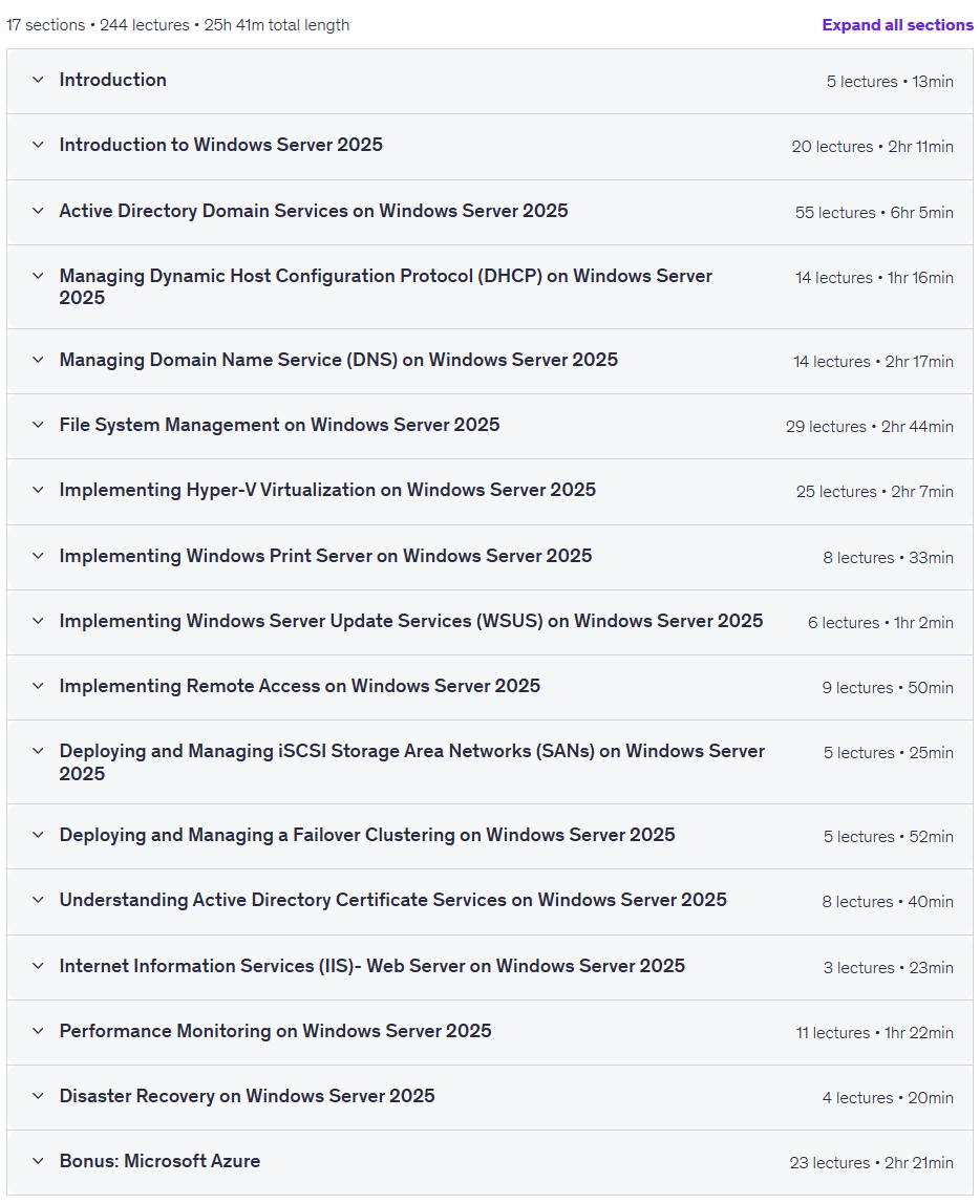 Kursthemen · Windows Server 2025 Verwaltung 2026-1