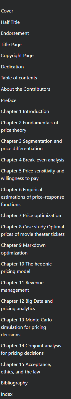 تصاویر · Routledge – Pricing Analytics کے بنیادی اصول 2021