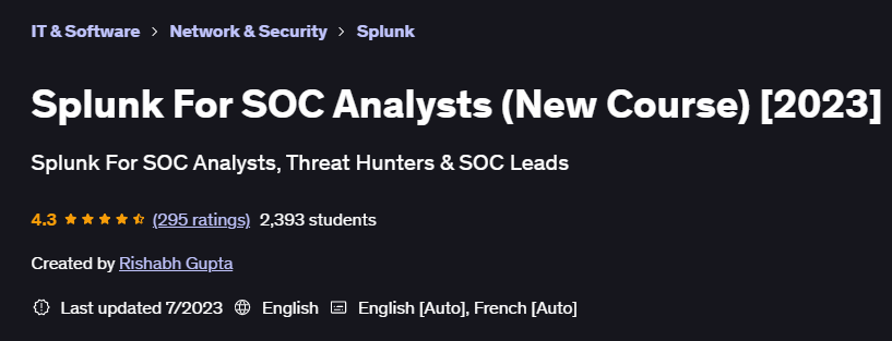 Pictures · Udemy — Splunk For SOC Analysts (New Course) [2023] 2023-6