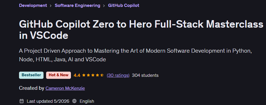 Imágenes · GitHub Copilot Zero a Hero Full-Stack curso completo en VSCODE 2026-4