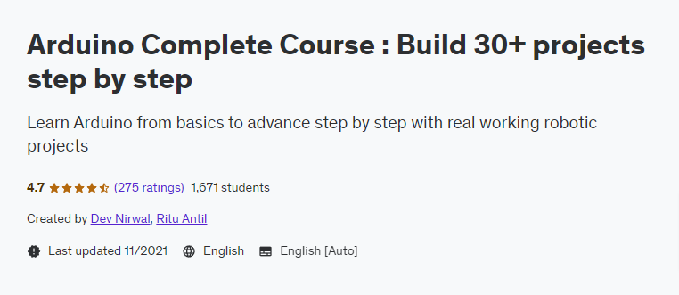 Pictures · Udemy — Arduino Complete Course : Build 30+ projects step by step 2021-11
