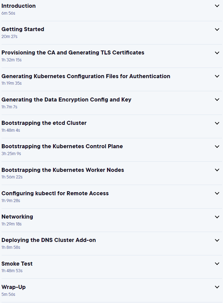 Course topics · Kubernetes the Hard Way 2020-7
