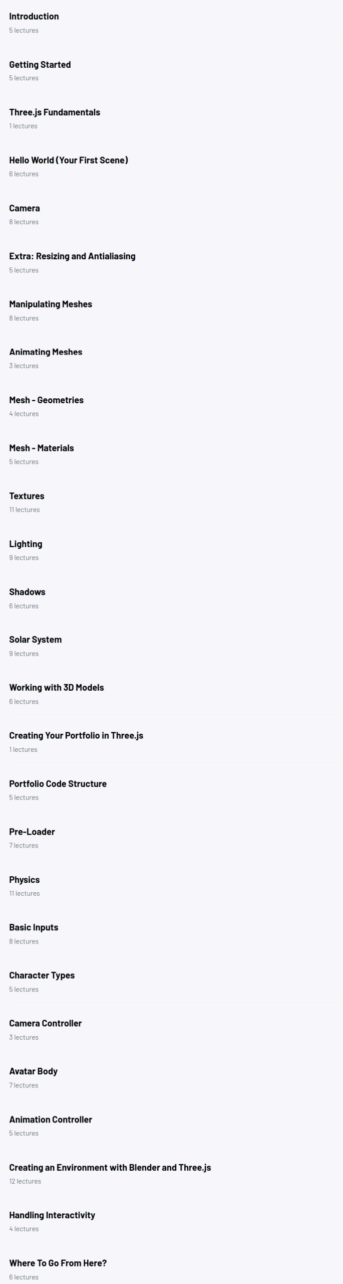Kursthemen · ZeroToMastery – Three.js Bootcamp: Zero to Mastery 2025-4