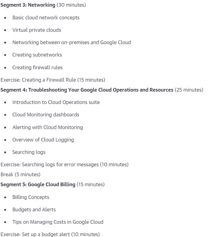 Course topics · Oreilly — Google Cloud Essentials 2023-5
