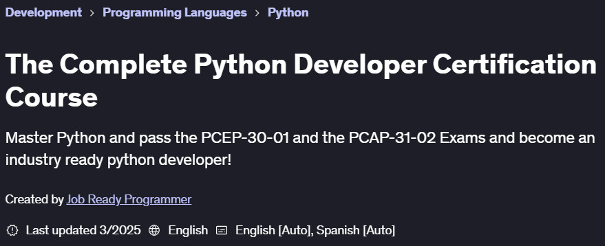 Pictures · Udemy — The Complete Python Developer Certification Course 2023-12