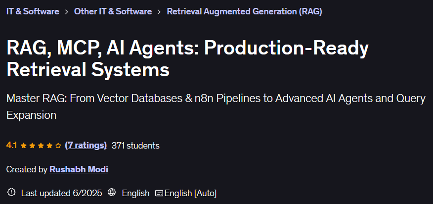 Pictures · Udemy — RAG, MCP, AI Agents: Production-Ready Retrieval Systems 2025-6