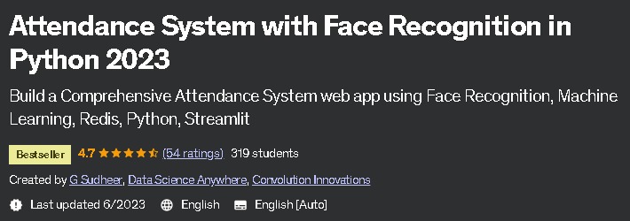 Pictures · Udemy — Attendance System with Face Recognition in Python 2023 2023-6