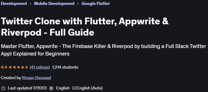 Pictures · Udemy — Twitter Clone with Flutter, Appwrite & Riverpod – Full Guide 2023-7