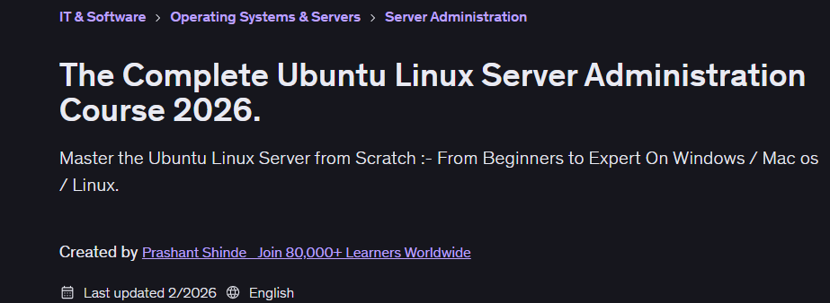 تصاویر · مکمل Ubuntu Linux سرور انتظامیہ کا دورہ 2026-2
