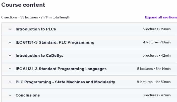 Course topics · PLC Programming – Learn the basics with CoDeSys 2023-3