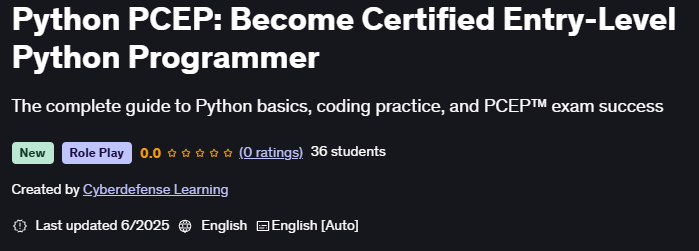 Pictures · Udemy — Python PCEP: Become Certified Entry-Level Python Programmer 2025-5
