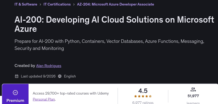 图片 · AI-200: 發展 AI 云解决方案 Microsoft Azure 2026-9