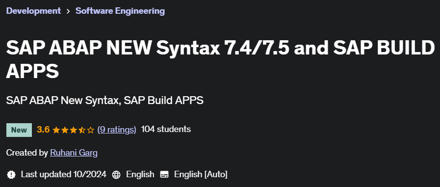 Pictures · Udemy — SAP ABAP NEW Syntax 7.4/7.5 and SAP BUILD APPS 2024-10