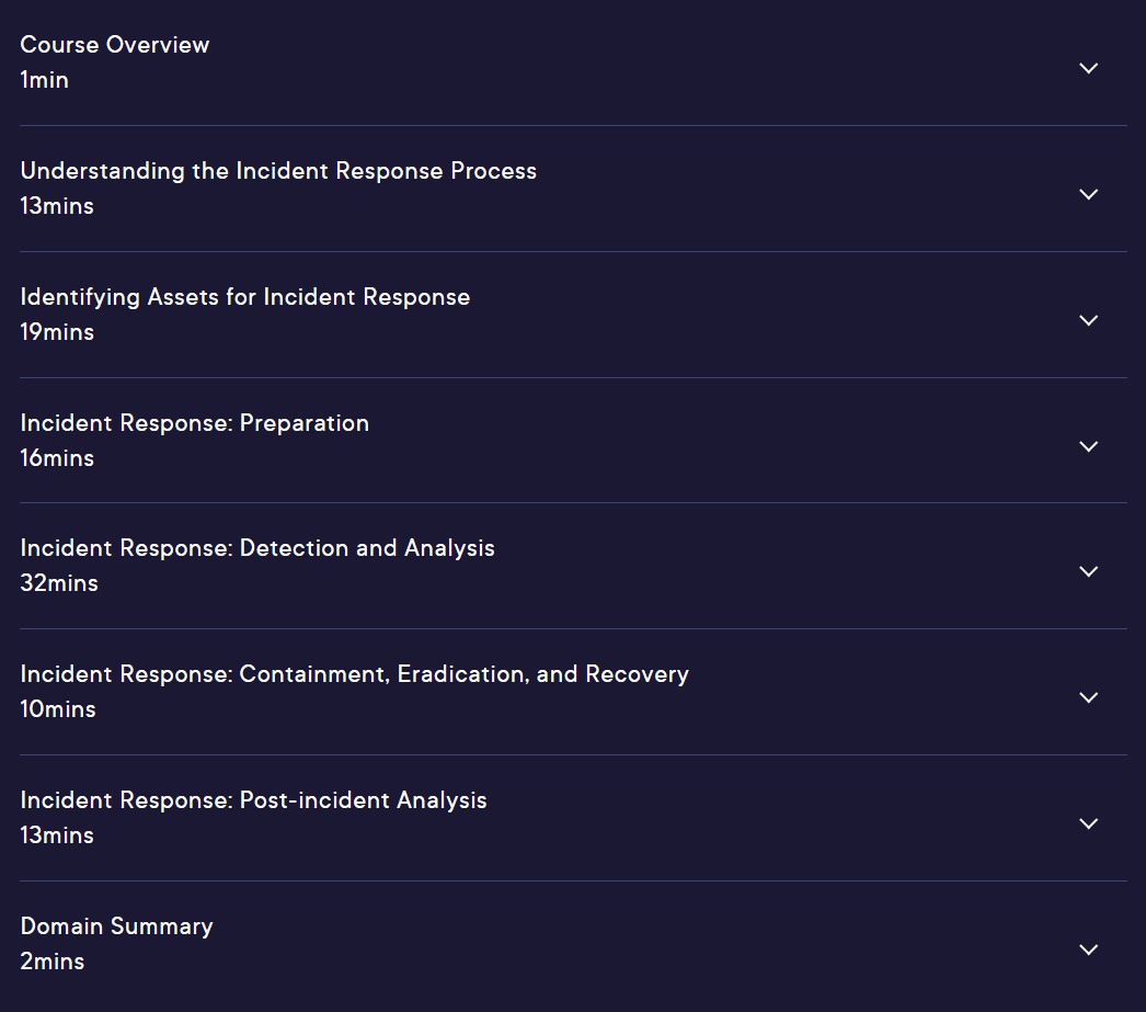 Course topics · Security Policies and Procedures for Cisco CyberOps Associate 2024-5