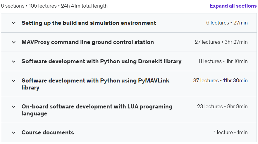 Course topics · Drone Programming 2023-10