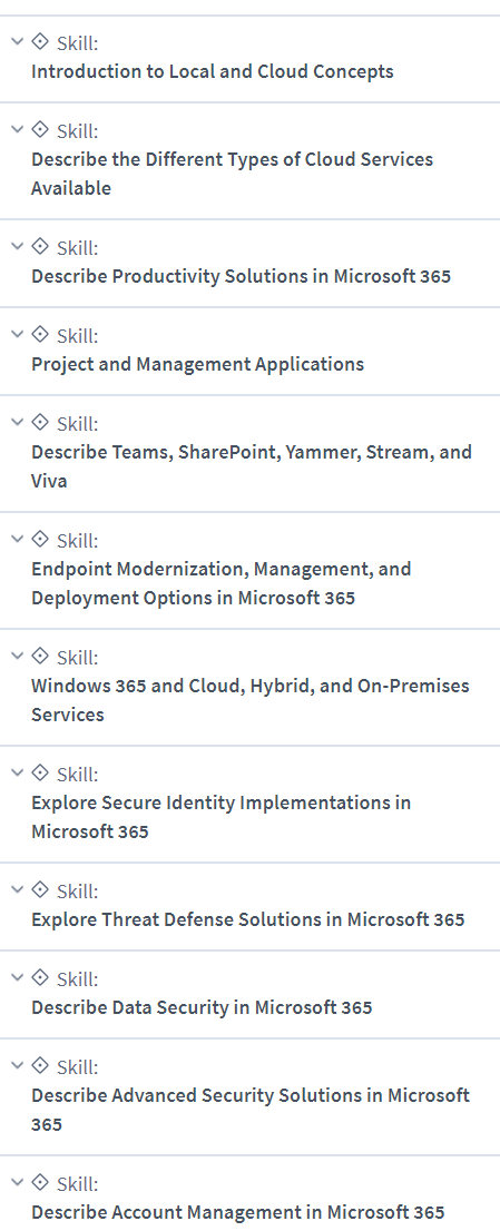 Course topics · CBTNuggets — Microsoft 365 Certified Fundamentals (MS-900) Online Training 2023-7