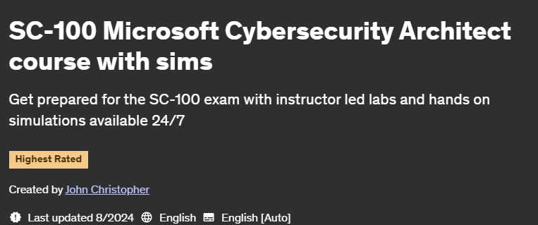 Pictures · Udemy — SC-100 Microsoft Cybersecurity Architect course with sims 2024-4