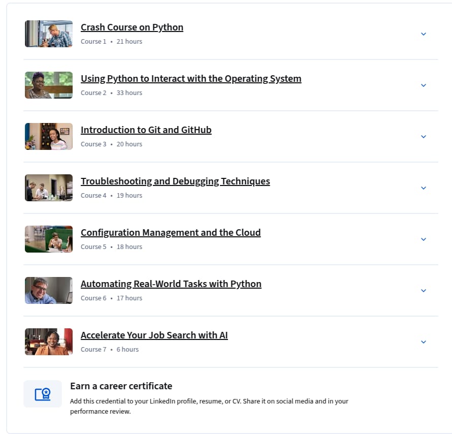 Course topics · Coursera — Google IT Automation with Python Professional Certificate 2026-2