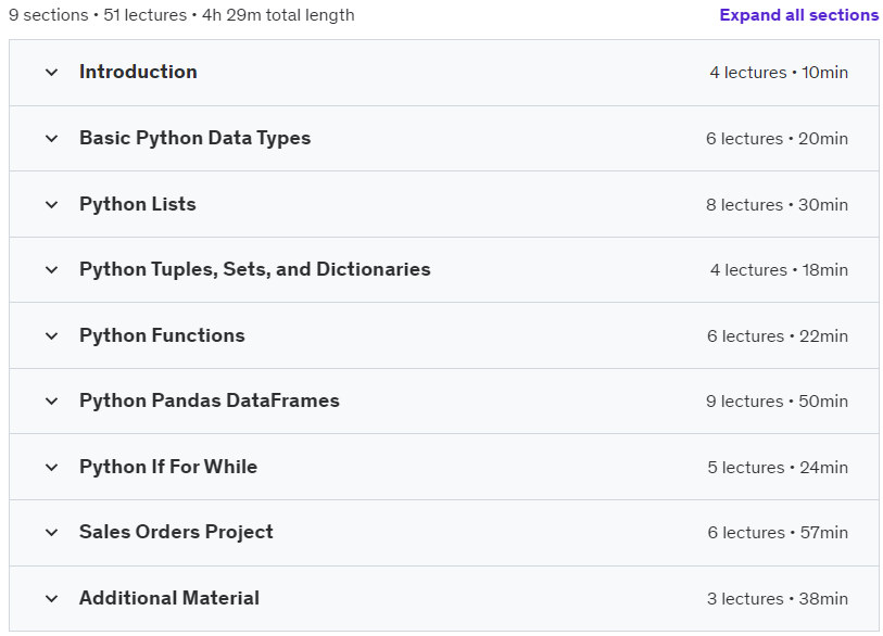 Course topics · Udemy — Python In Excel: Zero To Hero 2023-9