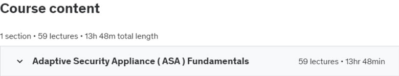 Course topics · Udemy — Adaptive Security Appliance (ASA) by Arash Deljoo 2023-7