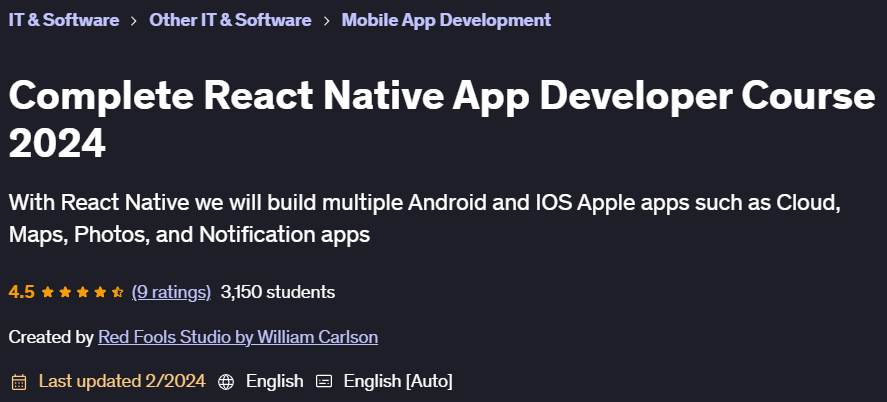 Pictures · Udemy — Complete React Native App Developer Course 2024 2024-1