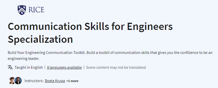 Pictures · Coursera — Communication Skills for Engineers Specialization 2023-11