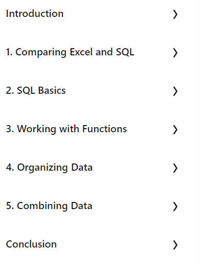 Course topics · LinkedIn — From Excel to SQL 2021-3