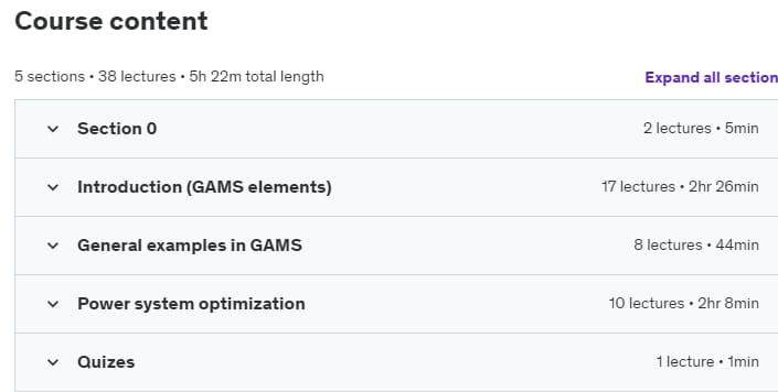 Course topics · Mastering Energy and Power System Optimization in GAMS 2020-8