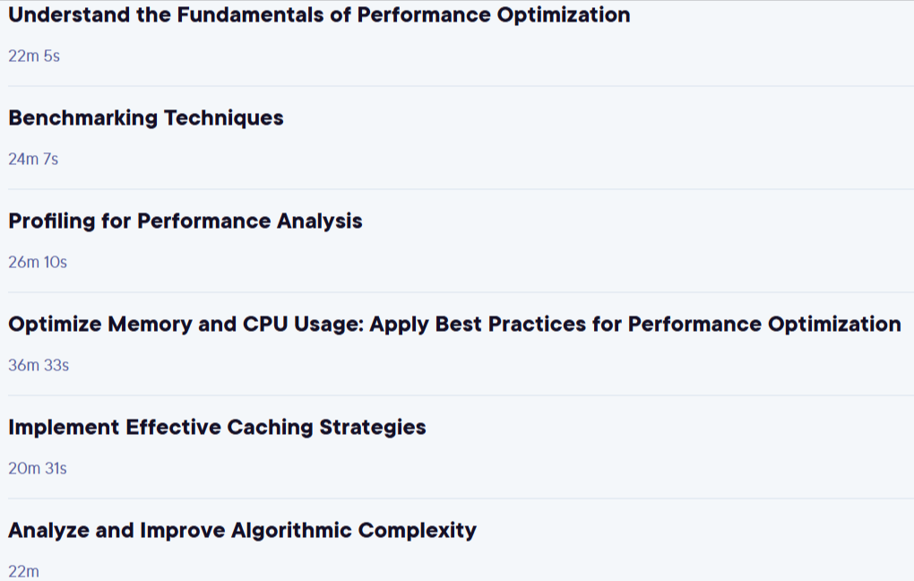 Course topics · C# Benchmarking and Profiling 2024-9