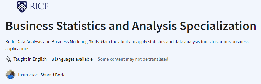 Pictures · Coursera — Business Statistics and Analysis Specialization 2023-11