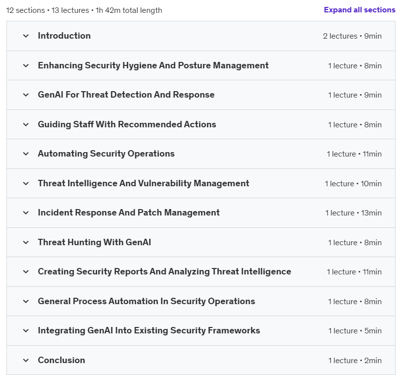 Course topics · Cybersecurity Defense with GenAI 2024-10