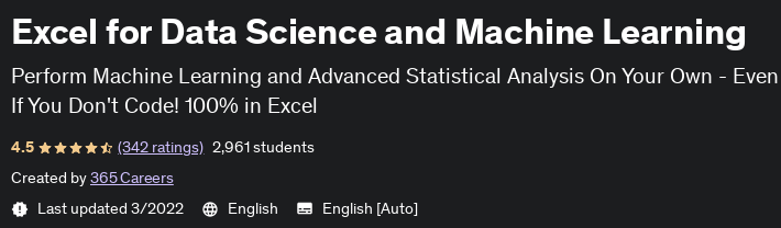 Pictures · Udemy — Excel for Data Science and Machine Learning 2022-3