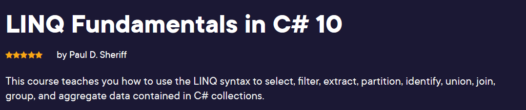 Pictures · Pluralsight — LINQ Fundamentals in C# 10 2021-12