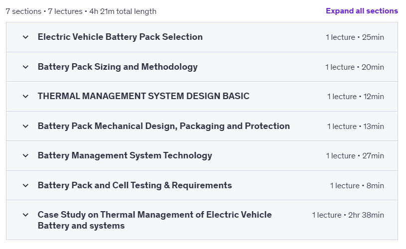 Course topics · EV Lithium Battery Pack Engineering with Case Studies 2024-5