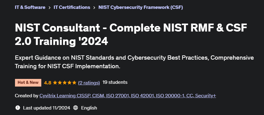 Pictures · Udemy — NIST Consultant – Complete NIST RMF & CSF 2.0 Training ‘2024 2024-7