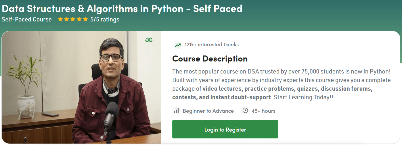 Pictures · GeeksforGeeks — Data Structures & Algorithms in Python – Self Paced 2025-1