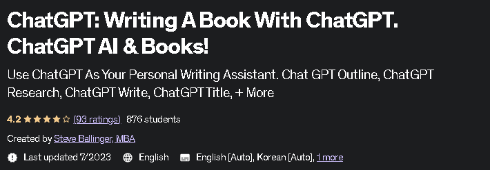Pictures · Udemy — ChatGPT: Writing A Book With ChatGPT. ChatGPT AI & Books! 2023-3