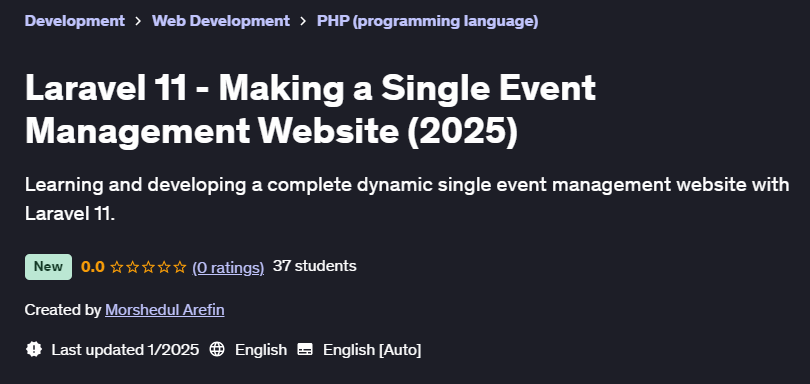 Pictures · Udemy — Laravel 11 – Making a Single Event Management Website (2025) 2024-9