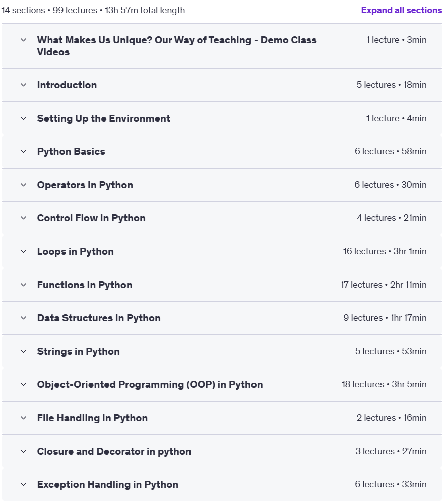 Course topics · Python Programming 2025: Master Coding with Animated Visuals 2025-1