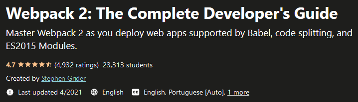 Pictures · Webpack 2: The Complete Developers Guide 2021-4